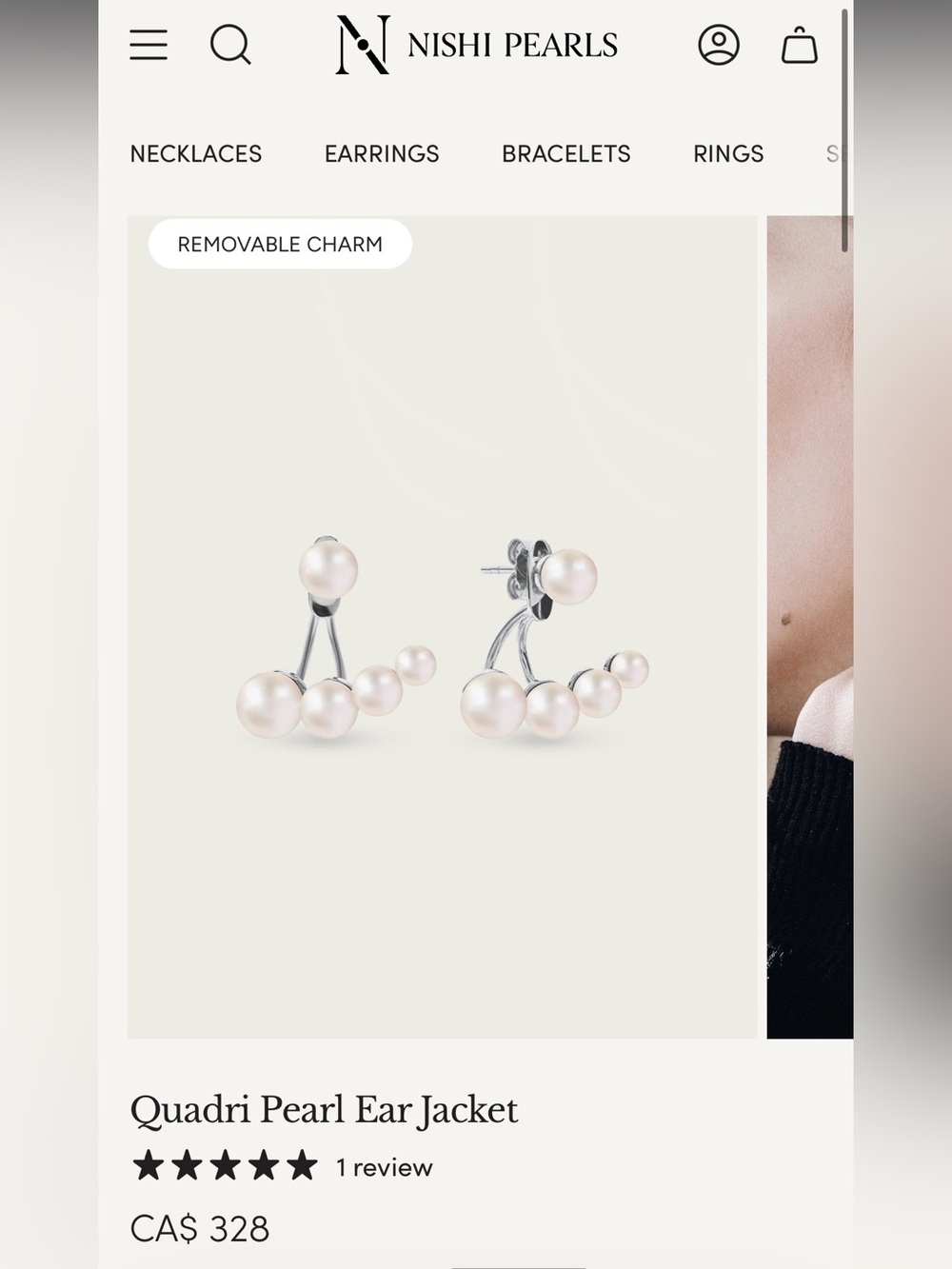 Nishi Pearls Pearl/sterling silver Ear Jacket earrings